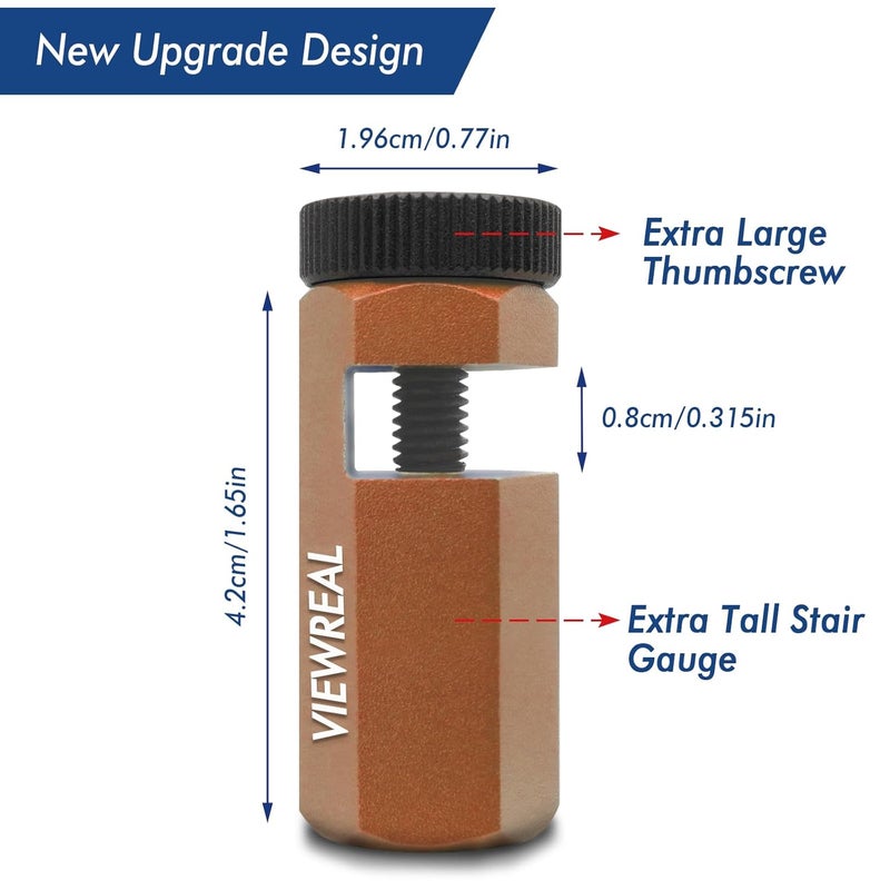 ViewReal Gold Extra Tall Stair Gauges Set: Framing & Speed Square Tool for Precise Rafter Layout, Non-Slip Guide for Circular Saw & Carpentry - Image 2